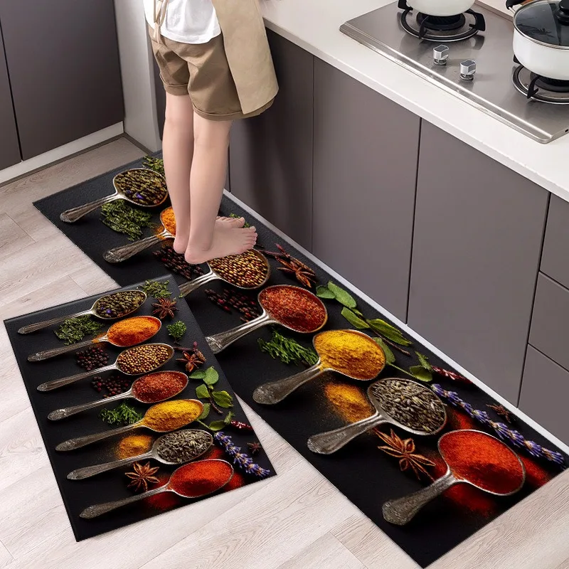 Kitchen Floor , Anti-slip, Water-absorbing and Oil-absorbing Carpet , Washable, Stain-resistant and Water-absorbing Foot MATS