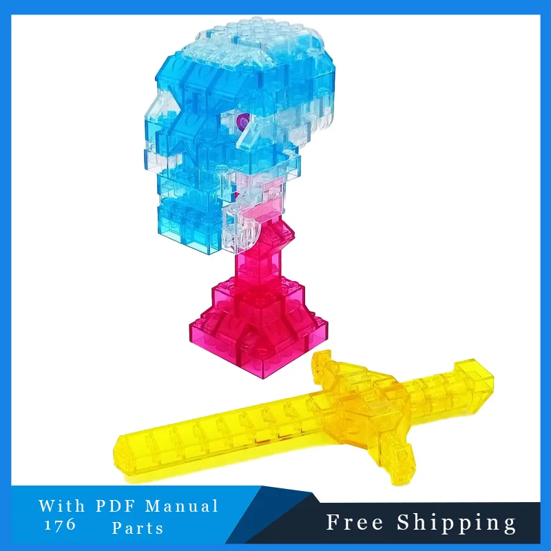 

176, детали MOC, креативный хрустальный череп, строительные блоки, набор моделей для детей, сделай сам, сборка, дисплей, игрушки, рождественские подарки-сюрпризы