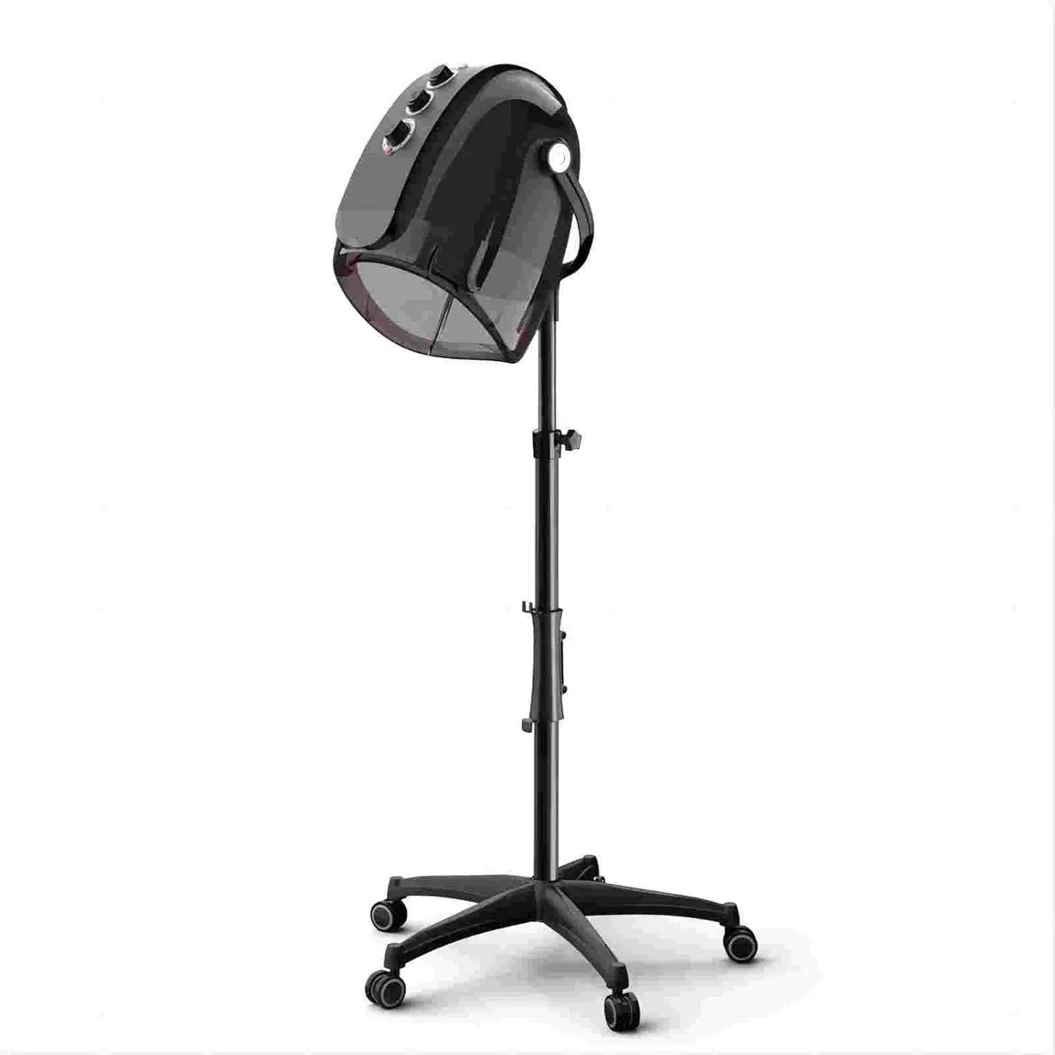 Professional Hooded Hair Dryer, 1000W Height Adjustable, Timed Auto Off, 360° Moving Base, 2 Temperature Designs, Standing Ionic