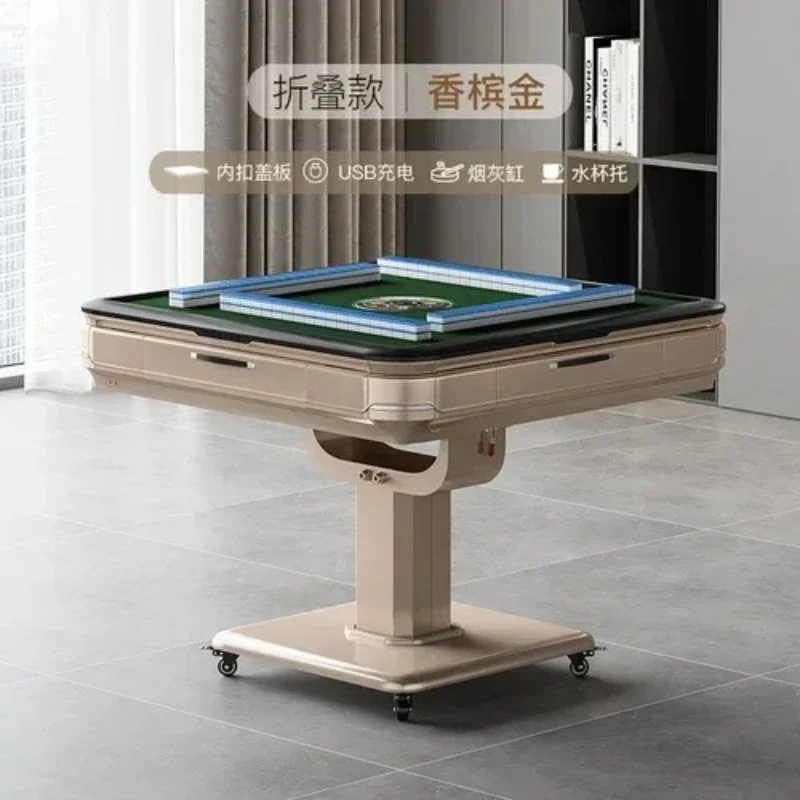 Automatic Mahjong Machine Household Folding Roller Coaster Dining Table Dual-Use Mahjong Table Four-Port