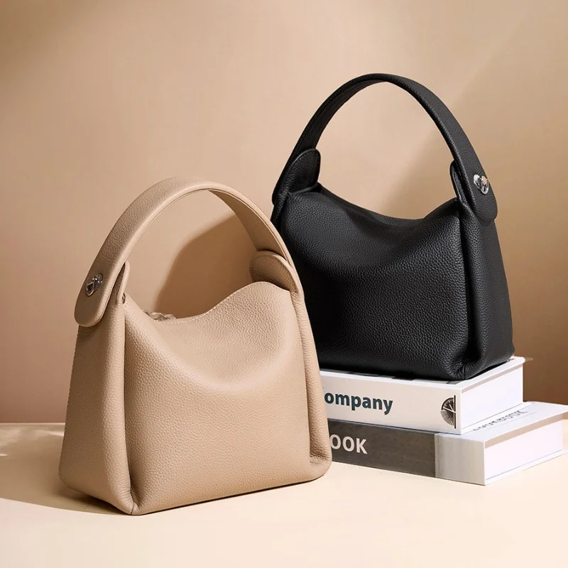 Natural Leather Versatile Soft Cigarette Box Bag Female Niche High-end Feel Handbag Single Shoulder Crossbody Bag 2 Heel