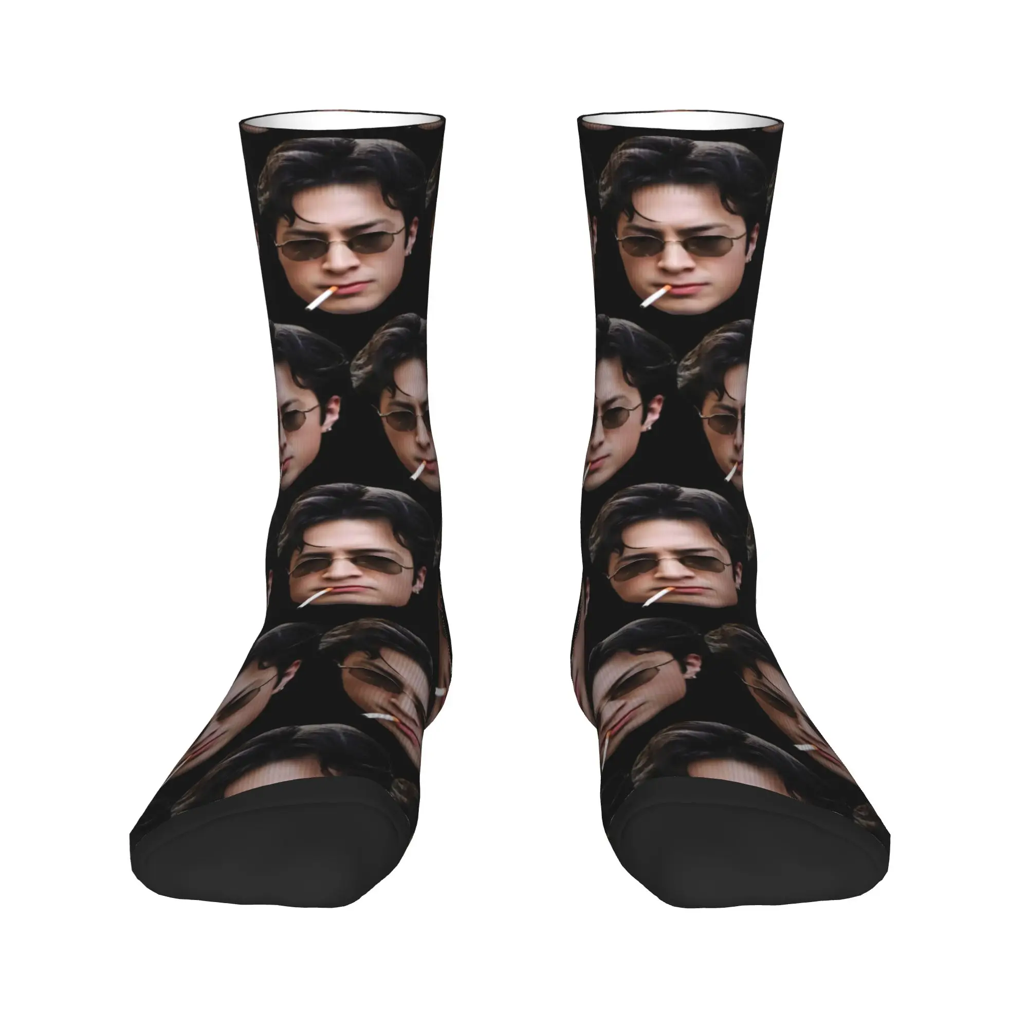 Hudson Williams Big Face Socks  Graphic Stockings Non Slip Men's Socks Soft Autumn Leisure Running Socks