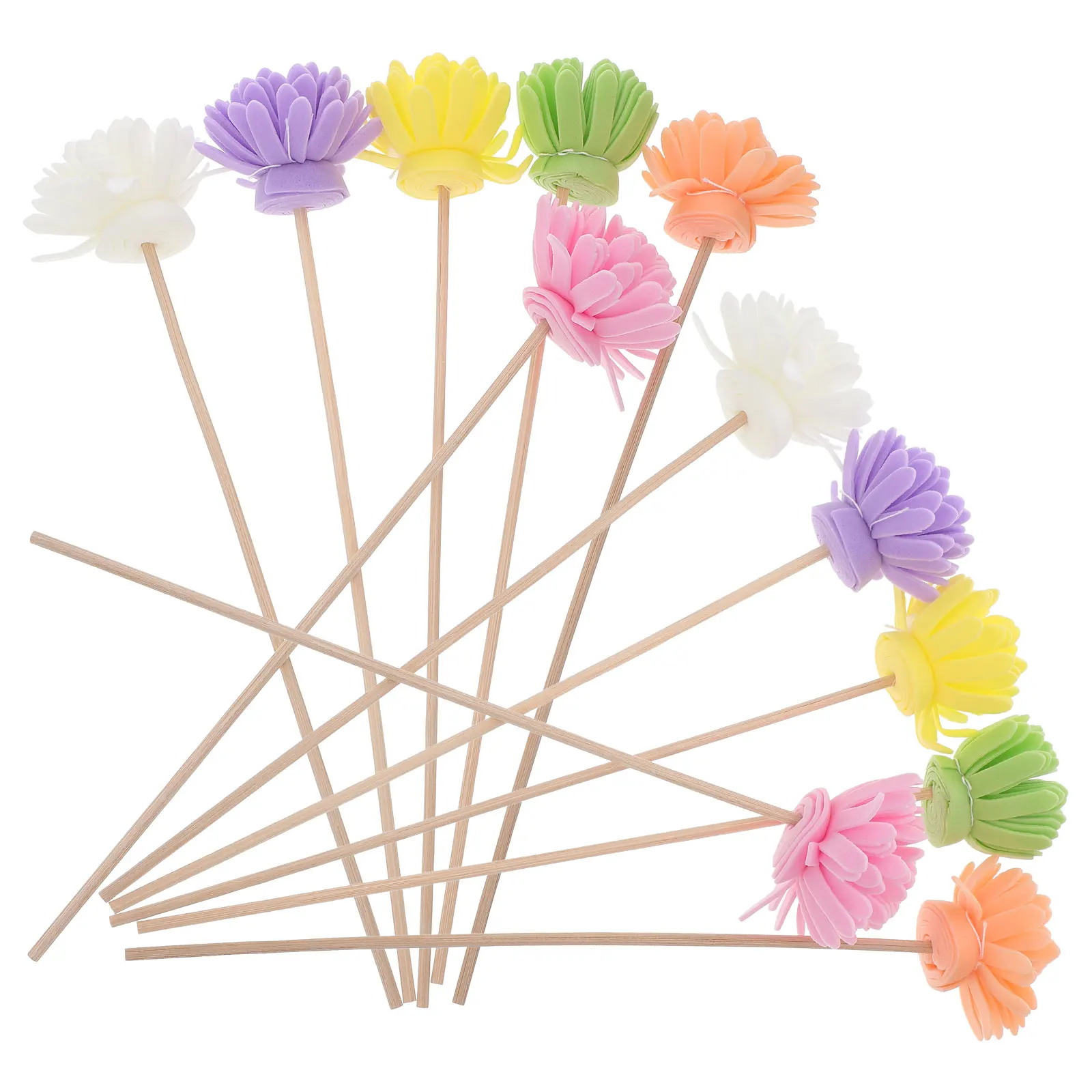 

12 Pcs Rattan Diffuser Sticks Aromatherapy Home Fragrance Reeds Flower Long Lasting Scent Flameless Portable Office Hotel Decor