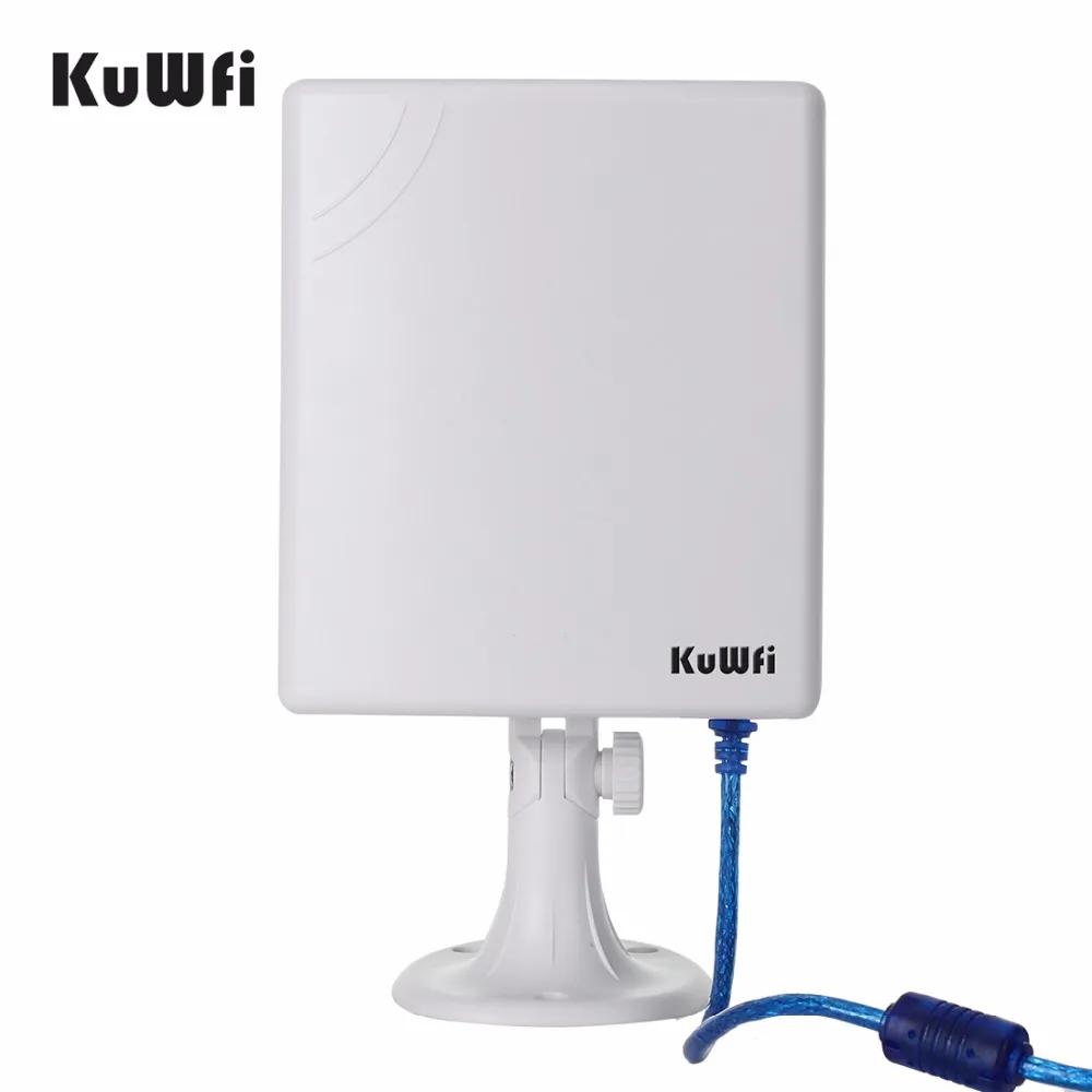 KuWfi adaptor USB Wifi 150Mbps, untuk PC, penerima Wifi luar ruangan, antena 14dBi antena 5m kabel jaringan daya tinggi tahan air