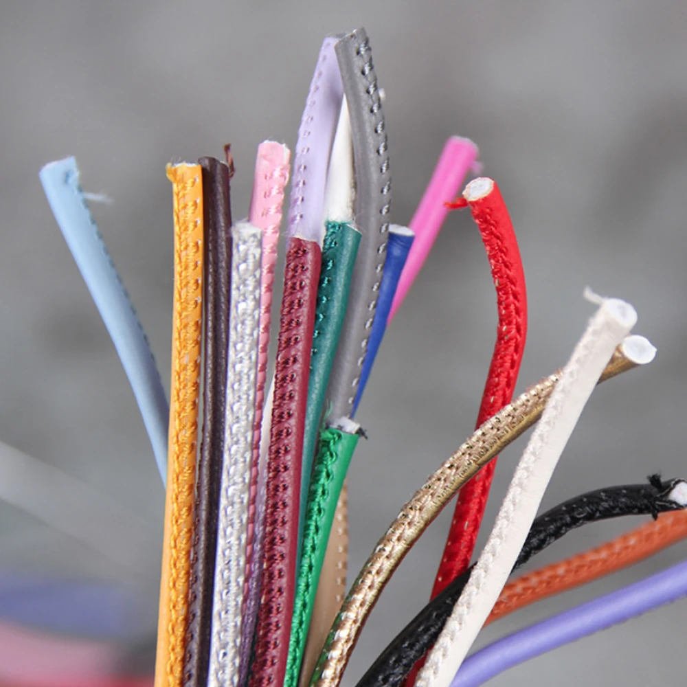 2 Meter 3/4/5/6mm Buntes Imitat-Schaffell-Lederband, Kunstleder-Schnur, Seil, DIY-Halsketten- und Armbandherstellung – Detail 2