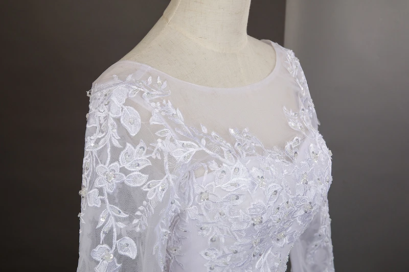 Suknie Ślubne Długi Rękaw Czysta Biel Słodka Sukienka na Przyjęcie Weselne Luksusowa Koronka Plus Size Suknia Ślubna Szyta na Miarę Nowość 2025