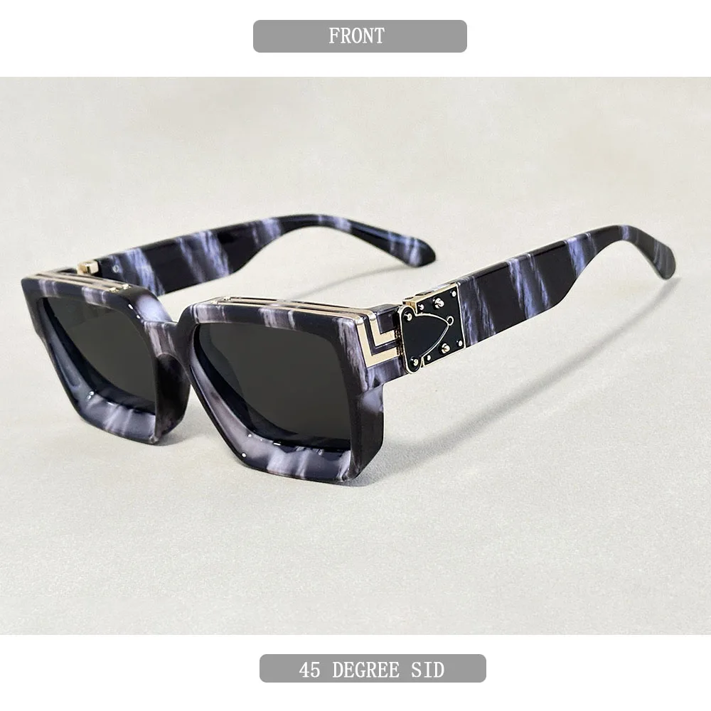 Senior Quadratische Sonnenbrille Herren Vintage Millionaire Sonnenbrille Damen Silber Retro Modebrille Dropshipping Gafas De Sol Hombre – Detail 24