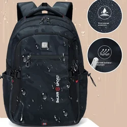 Backpack, male student backpack, computer bag, travel large capacity, thick, handsome, durable, dirt resistant