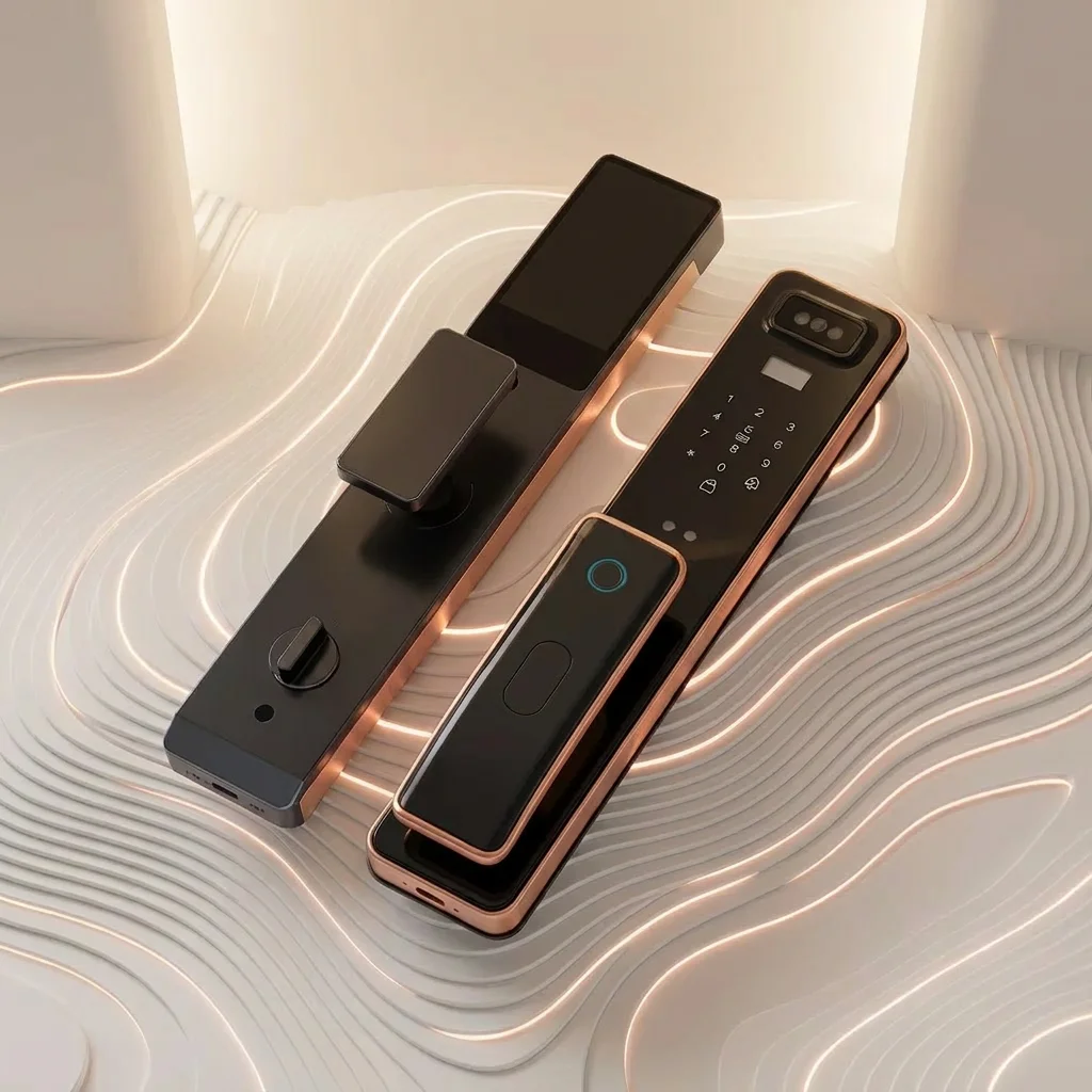 Luxury K19 Tuya Smart Lock Door With Security Door Aluminum Alloy Camera Video Doorbell Full Auto 3D Face Palm-Vein Recognition