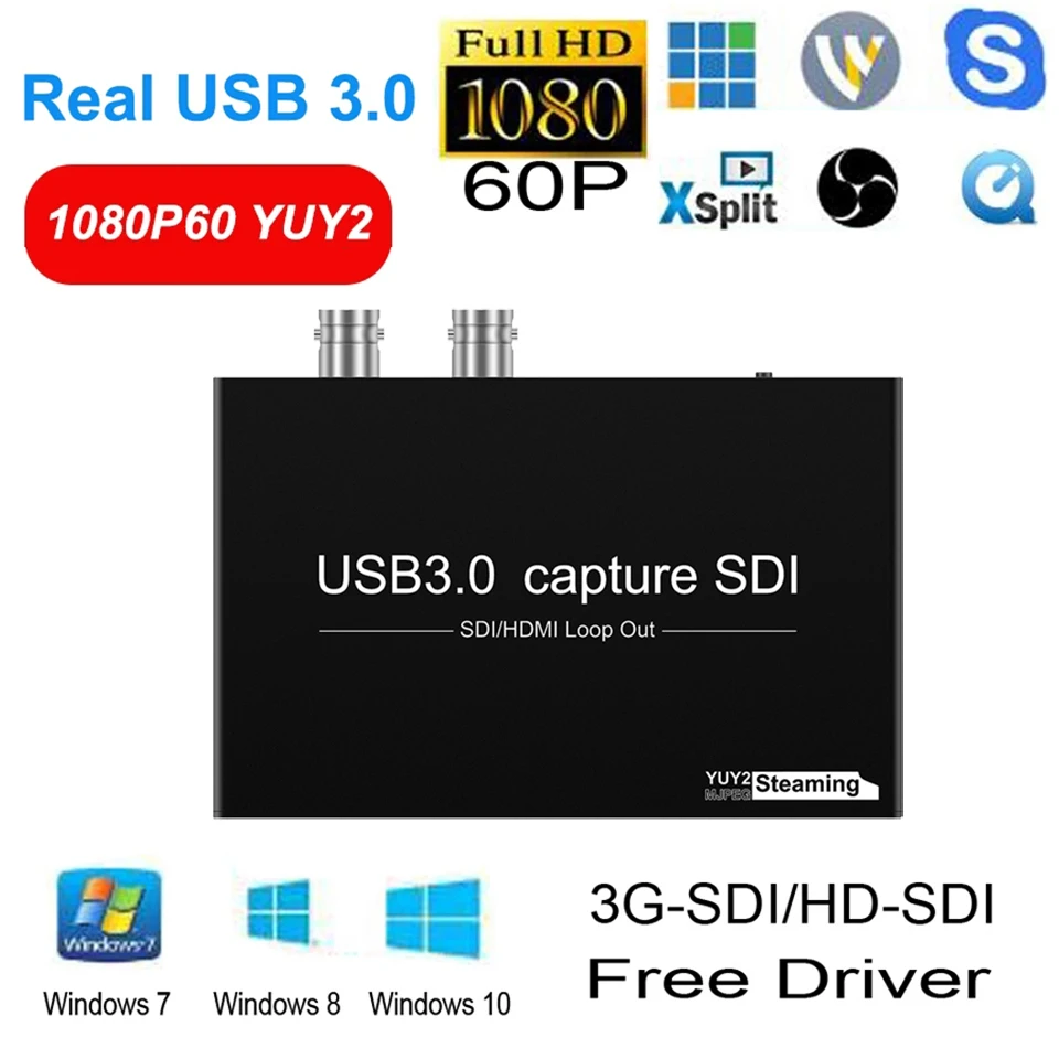 

SDI to USB3.0 60FPS HDMI Video Capture Card HDMI to USB3.0 2.0 Video Recording Box adapter Dongle Game Live Streaming Broadcast