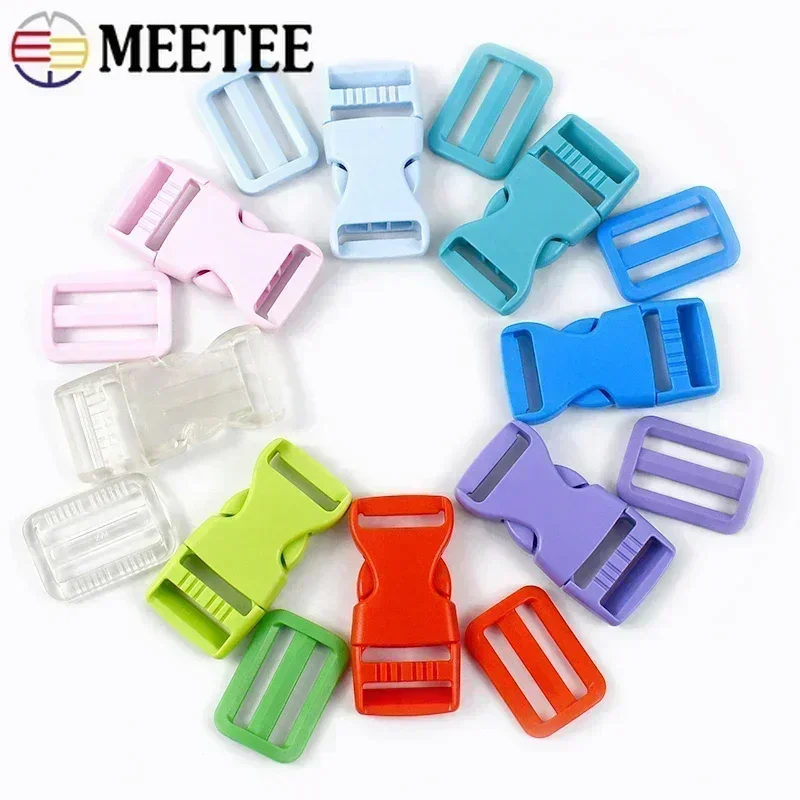 5/10Sets Meetee 25/32/38mm Plastic Side Release Buckle Tri Glide Slider Buckles Bag Strap Webbing Adjust Hook DIY Accessories