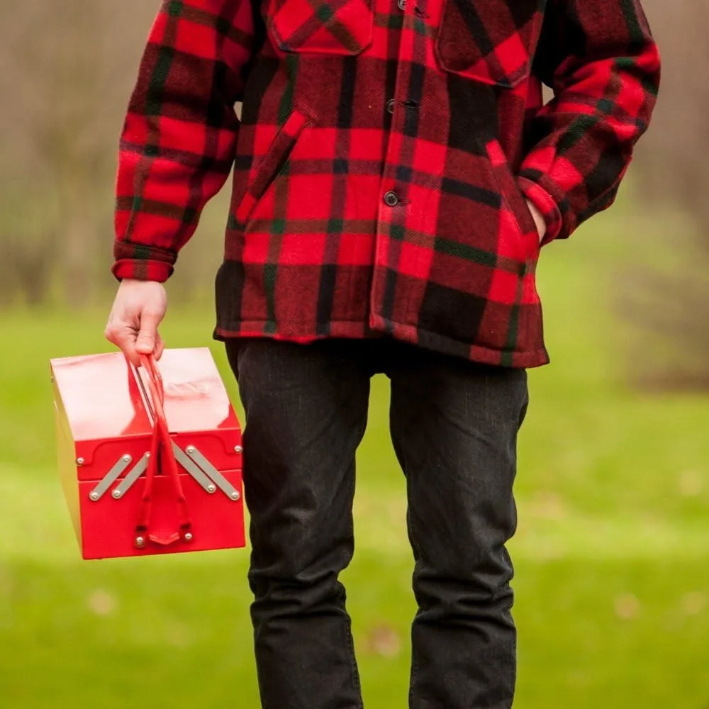 BBQ Grill Gereedschapskist Draagbare BBQ Voor Camping Roestvrij Staal Houtskool Retro Set In Gereedschapskist Cadeaus Voor Mannen