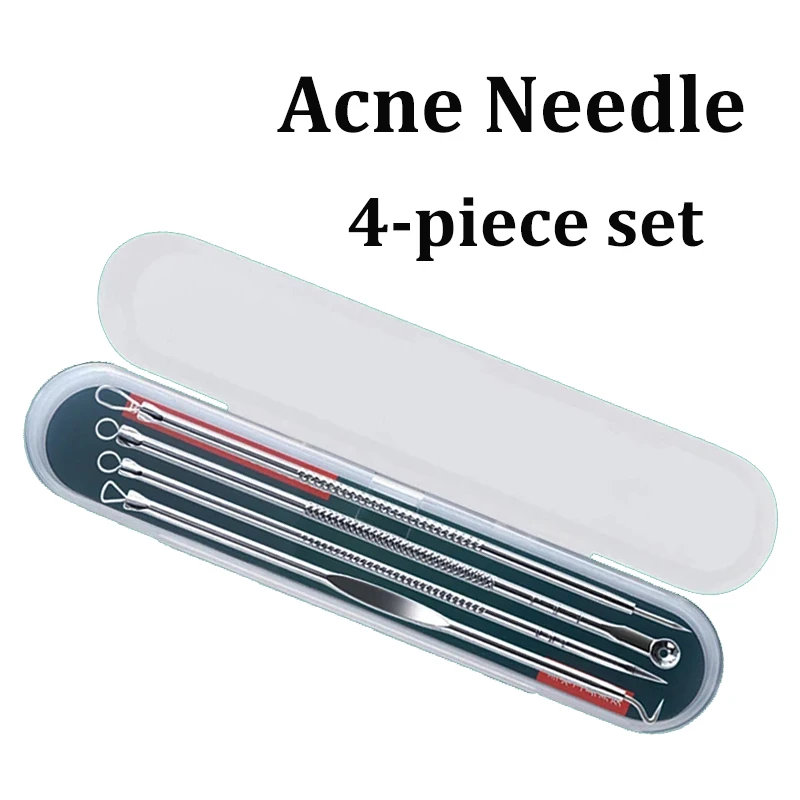 Dual Heads Acne Needle Blackhead Blemish Squeeze Pimple Extractor Remover Spot Cleaner Beauty Face Care Tool Kit 4pcs/set