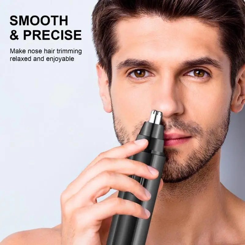 A0NC Plastic Electric Nose Hair Trimmer Rechargeable Electric Eyebrow Trimmer Electric Nasal Hair Scraper Perfect for Man