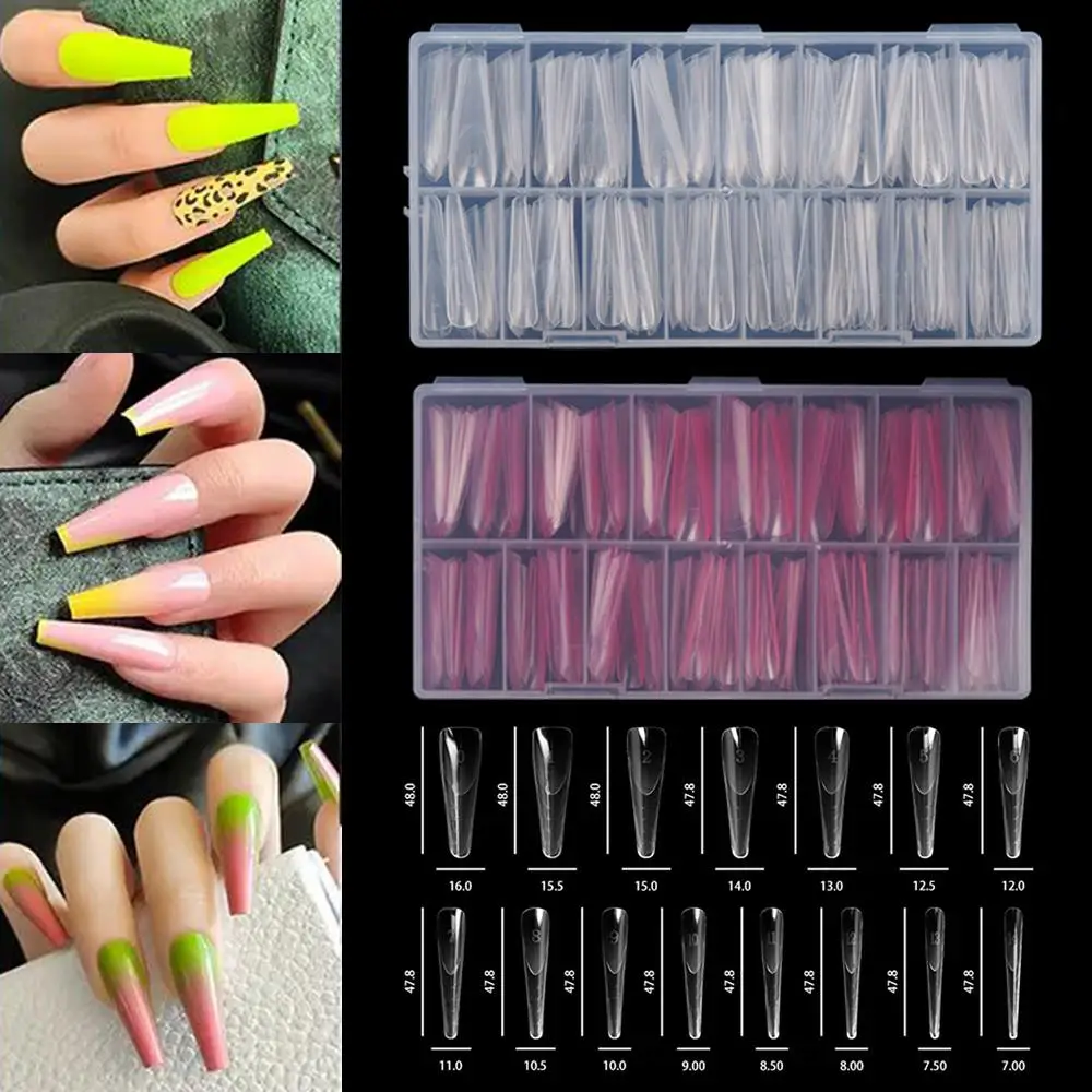 150pcs French Dual Nail Form With Edges Inside Full Cover Quick Building Mold Acrylic Top Forms For Extension False Nail Tips