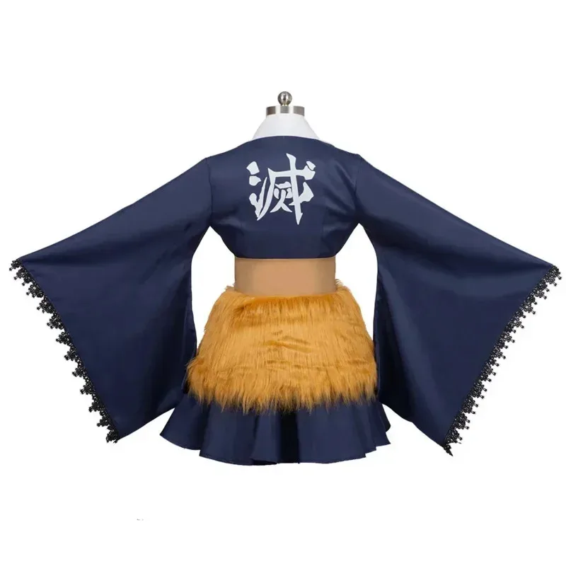 Waq89 Anime Demon Slayer Cosplay disfraz vestido máscara peluca Halloween Hashibira Inosuke cos costo nuevo 2025