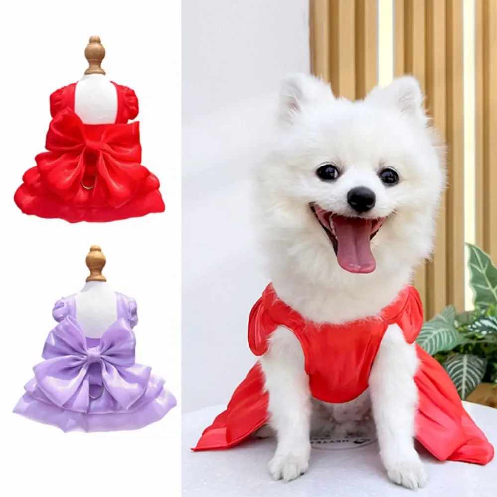 

Gift Creative Pet Dog Clothes Lovely Breathable Pet Bowknot Skirt Soft Adjustable Pet Princess Skirt Pet Party Supplies