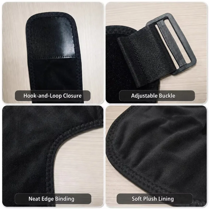 Hip Wrap Rechargeable Cordless Red Light Heated Hip Thigh Belt 3 Heat Levels 3 Vibration Massage Modes Adjustable Universal