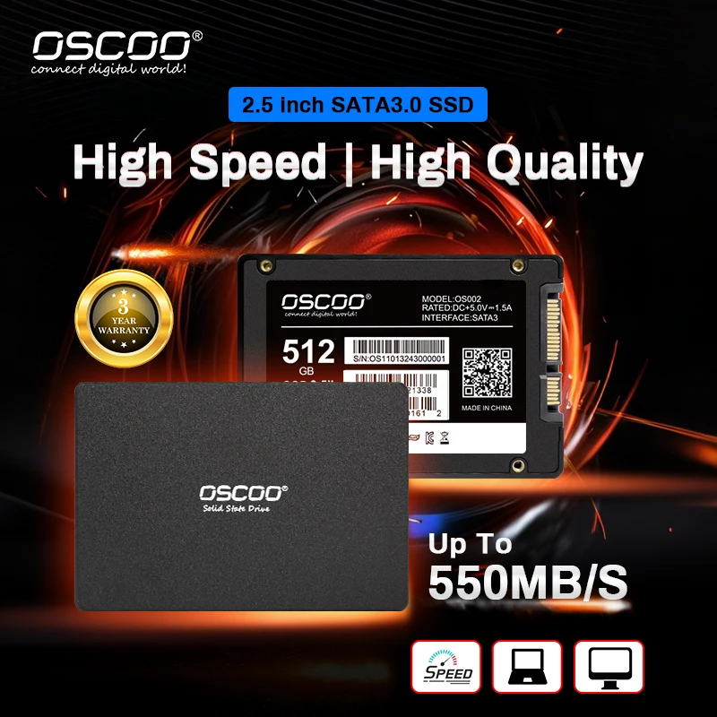 OSCOO unidad de estado sólido Original de 2,5 pulgadas SATA 3 SSD 120GB 240GB 512GB HDD disco duro Externo para ordenador portátil