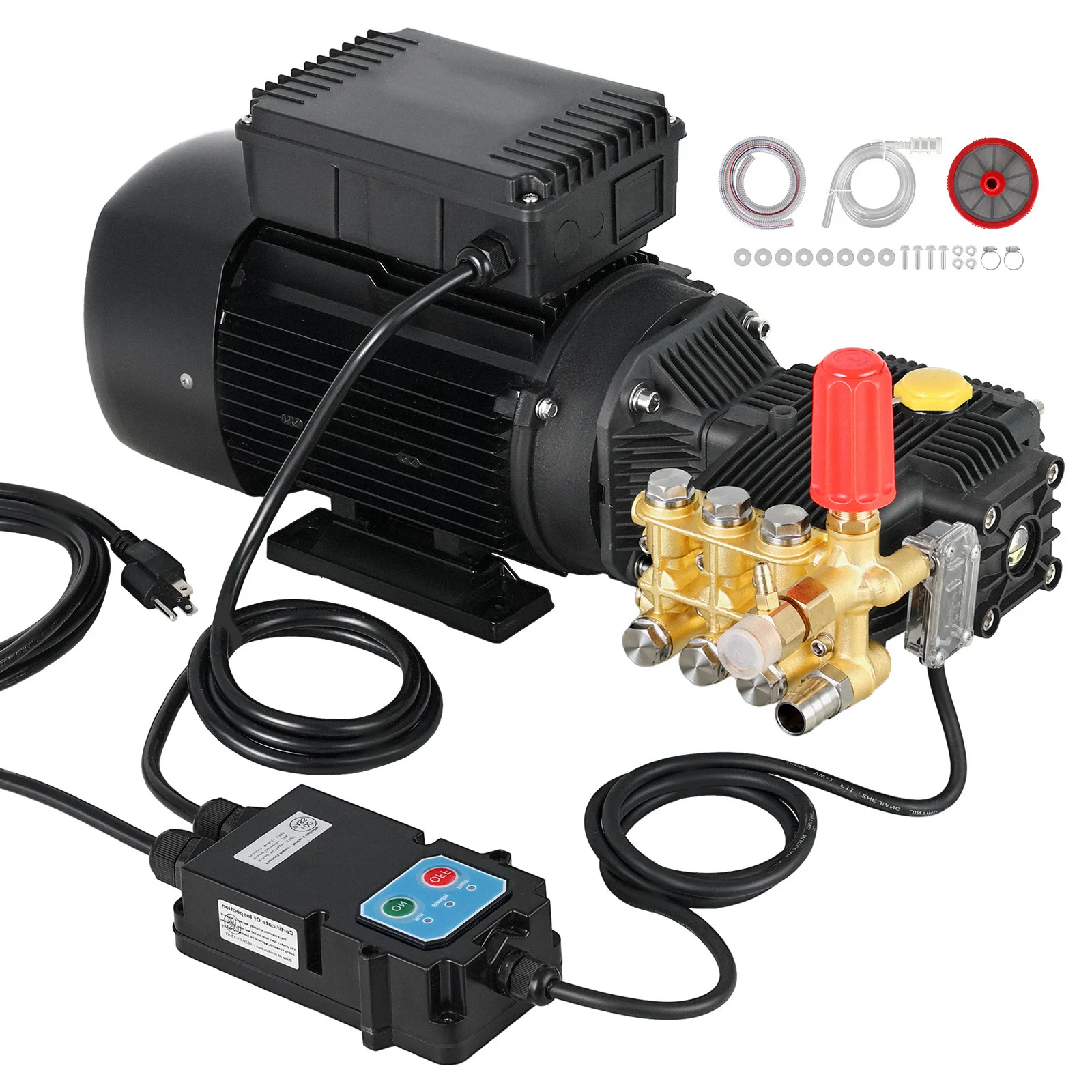 SucceBuy Electric Pressure Washer Pump Kit 1220 PSI 2.2 GPM Triplex Power Washer Pump with Motor for Washing Car Garden