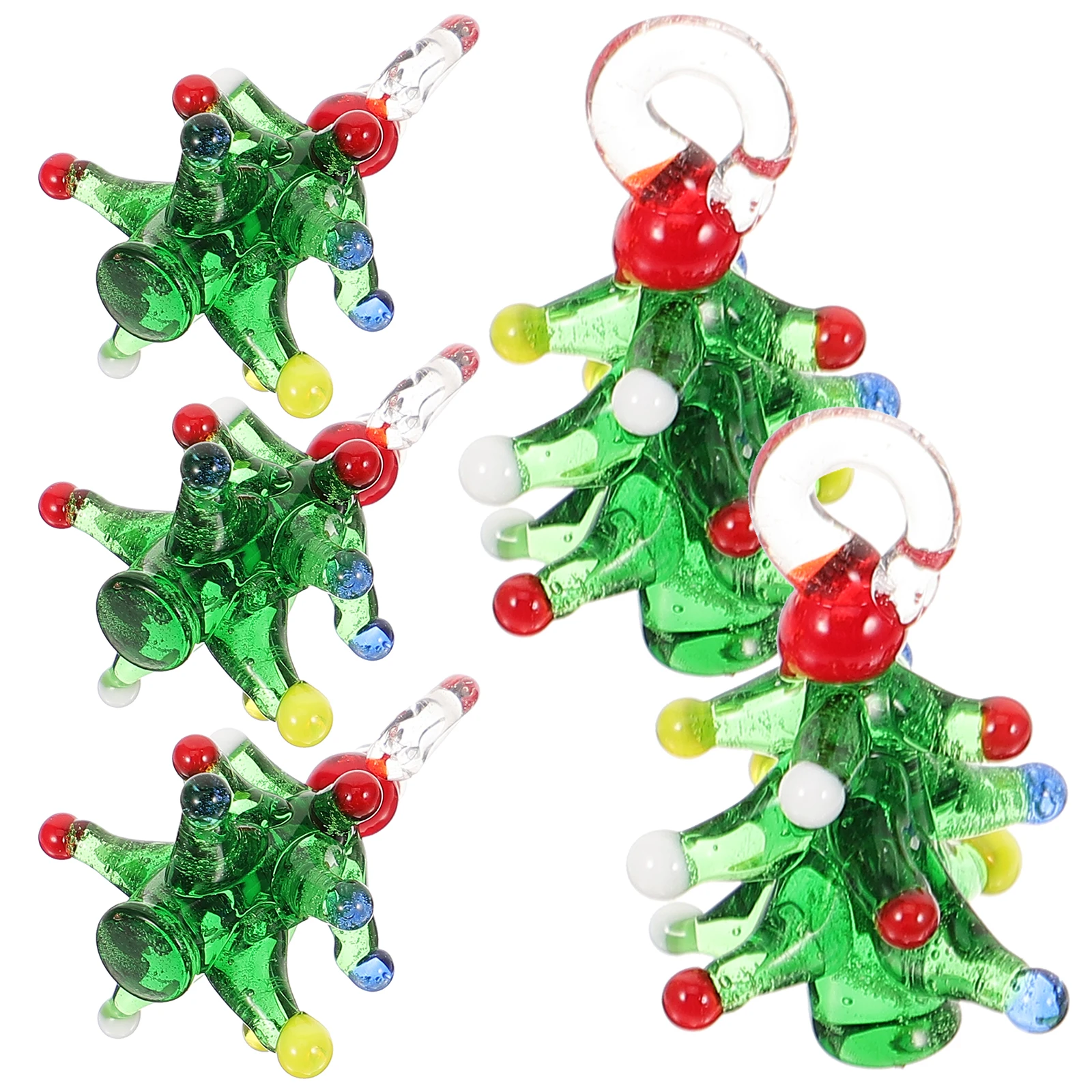 

5 Pcs Christmas Tree Accessories for DIY Jewelry Making Charms Glass Pendant Decorations Small Size Easy Store Compact jewelry