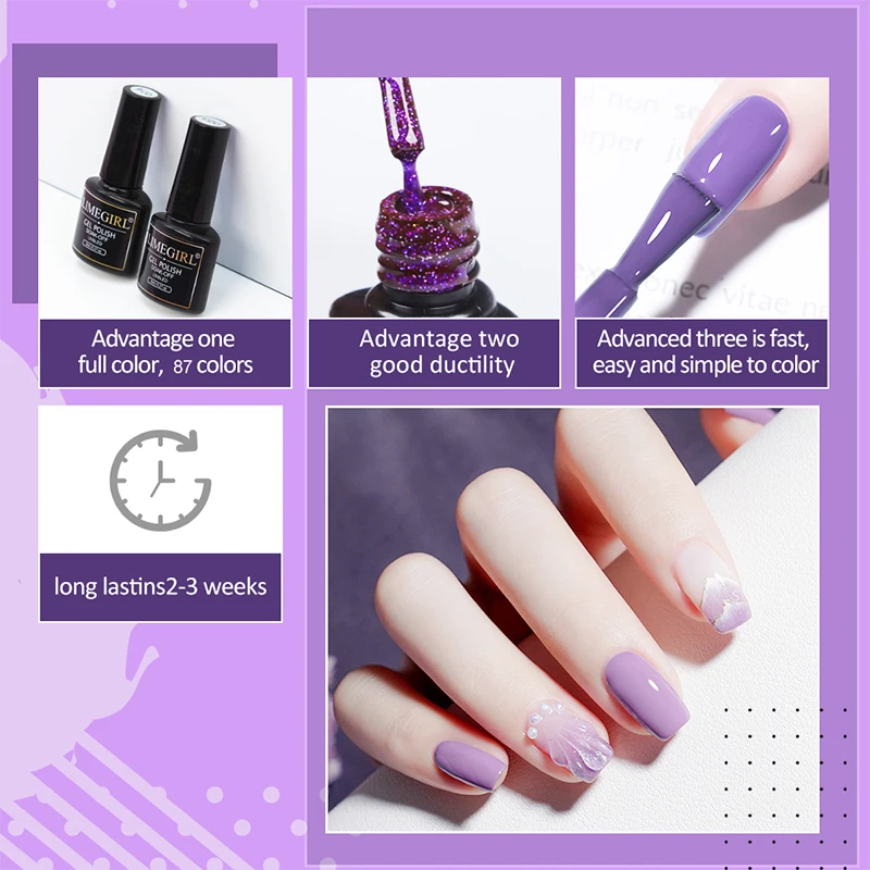 Limegirl Gel Nail Kit with Nail Lamp, 8ml Morandi Set, Base/Top/Matte, 30 Days Wear, UV/LED for Home & Salon
