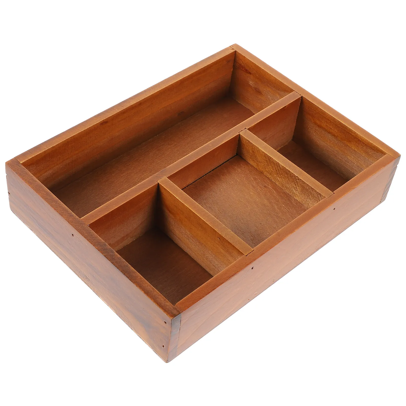 

Wooden Compartment Rectangular Jewelry Tray Fashion Perfume Organizer Vanity Storage for Makeup Accessories Countertop
