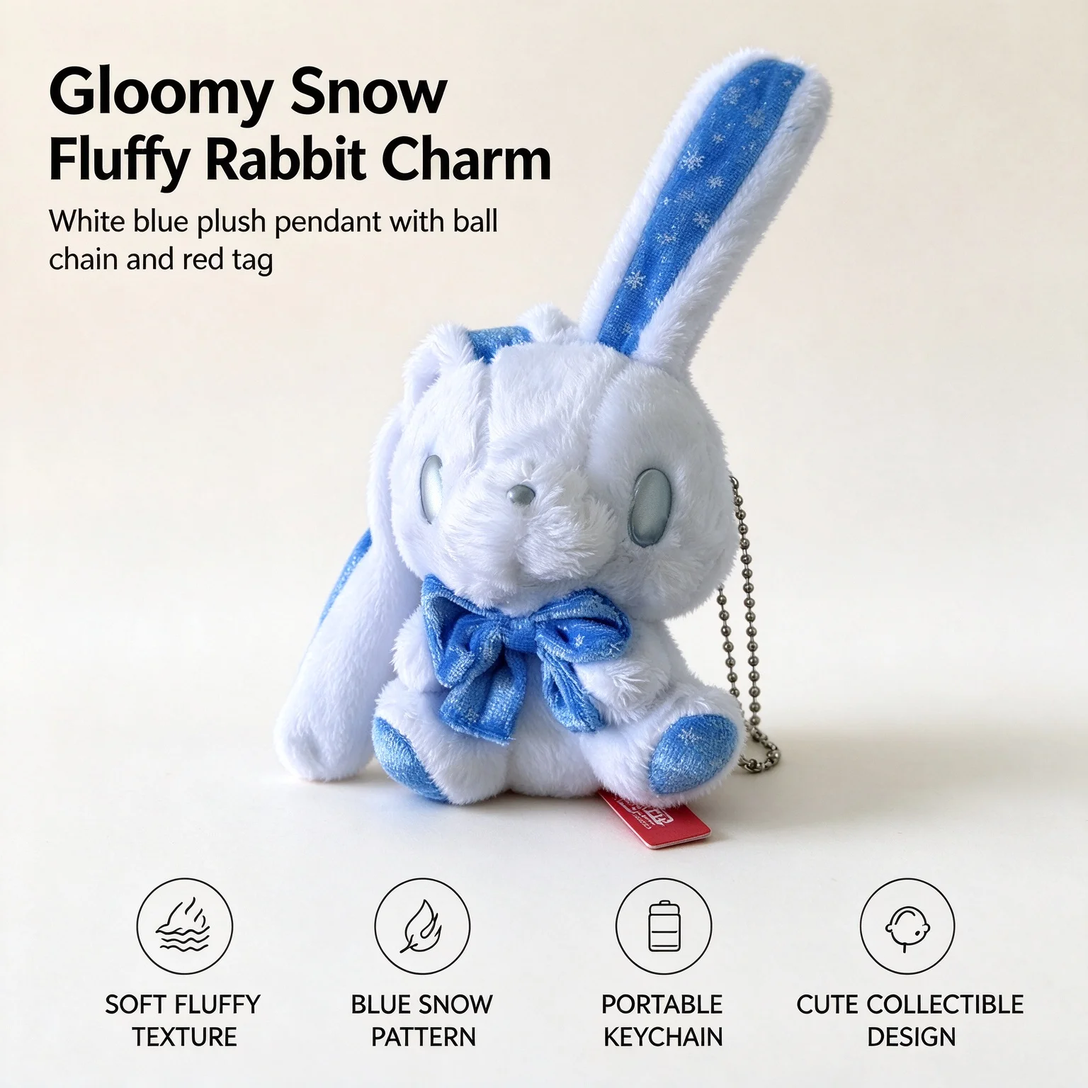 Gloomy Bear Rabbit Snowflake Ice Limited Vintage Plush Pendant Fluffy Bunny Doll Backpack Keychain Collectible Gift
