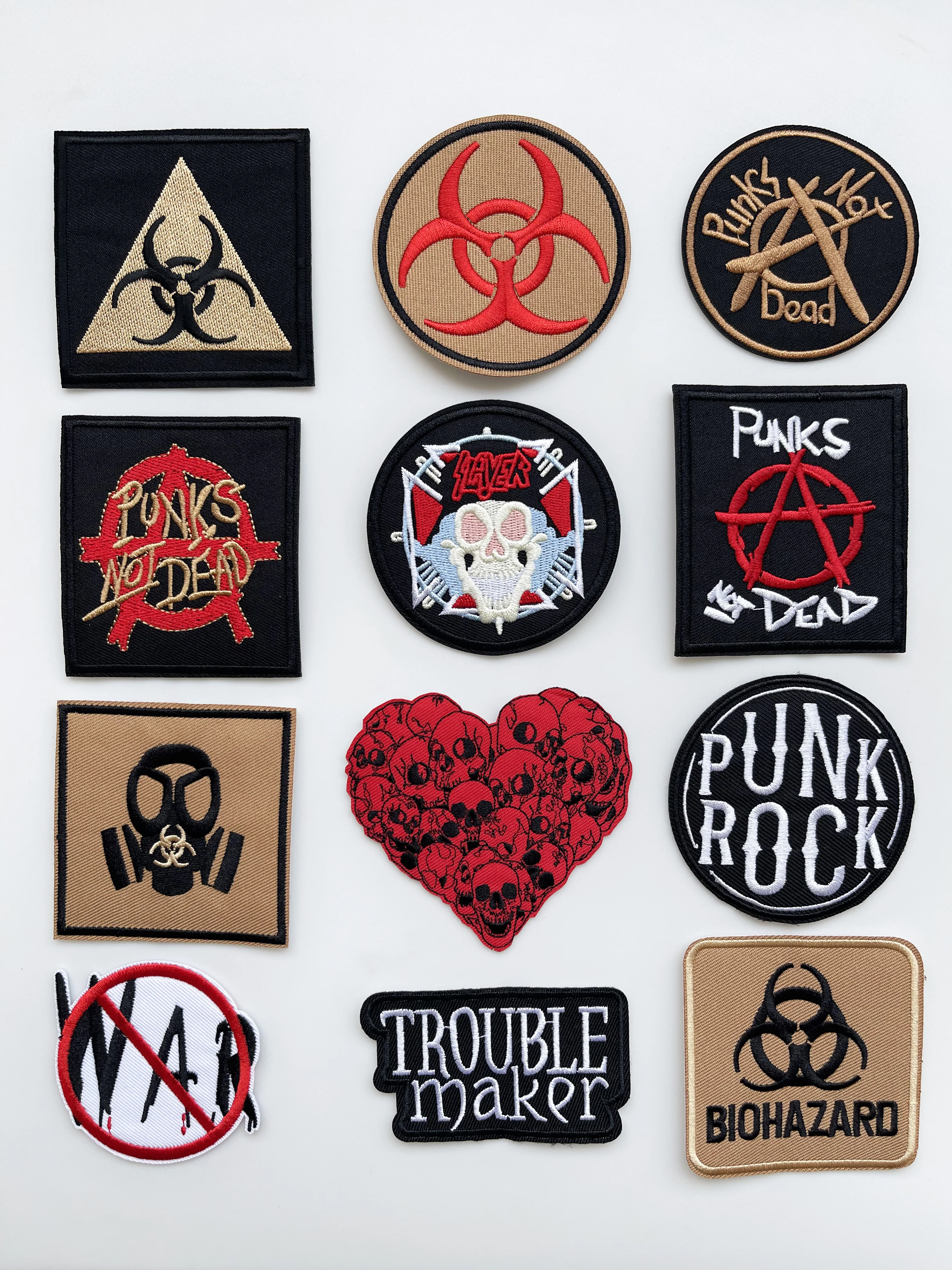 Patchs Punk Rock à repasser sur vêtements, fournitures de couture brodées, Badges décoratifs, lettre pour vêtements, Patch musical pour veste