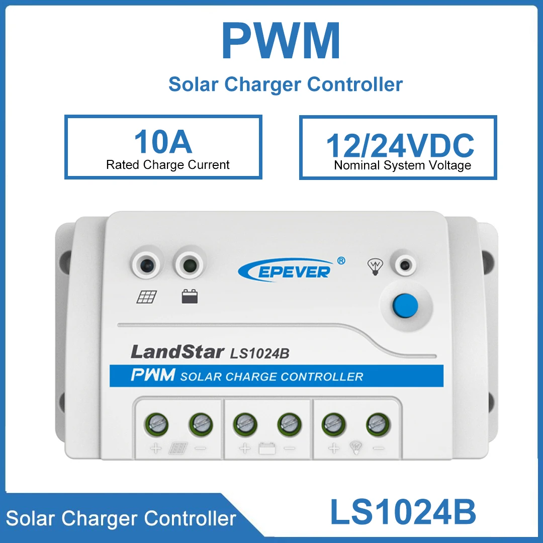 LS1024B 10A EPEVER Solar Charge Controller Max Pv Input Voltage 50V PWM Controller With RS485 Interface