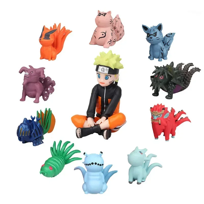 11Pcs/Set Q Version Naruto Anime Figure Uzumaki Bijuu Figurine PVC Action Figures Collection Model Toys Kids Birthday Gifts view 5