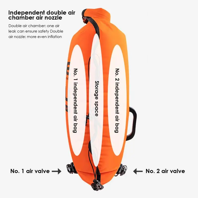 Inflatable Open Swimming Buoy Tow Float Dry Bag Double Air Bag With Waist Belt For Swimming Water Sport Storage Safety Bag