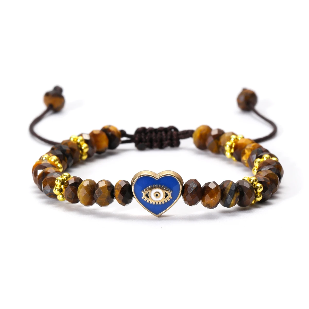 Auge gewebter verstellbarer Armreif, natürlicher Tigeraugen-Rockschutz, handgefertigtes Armband für Damen und Herren, Geschenk