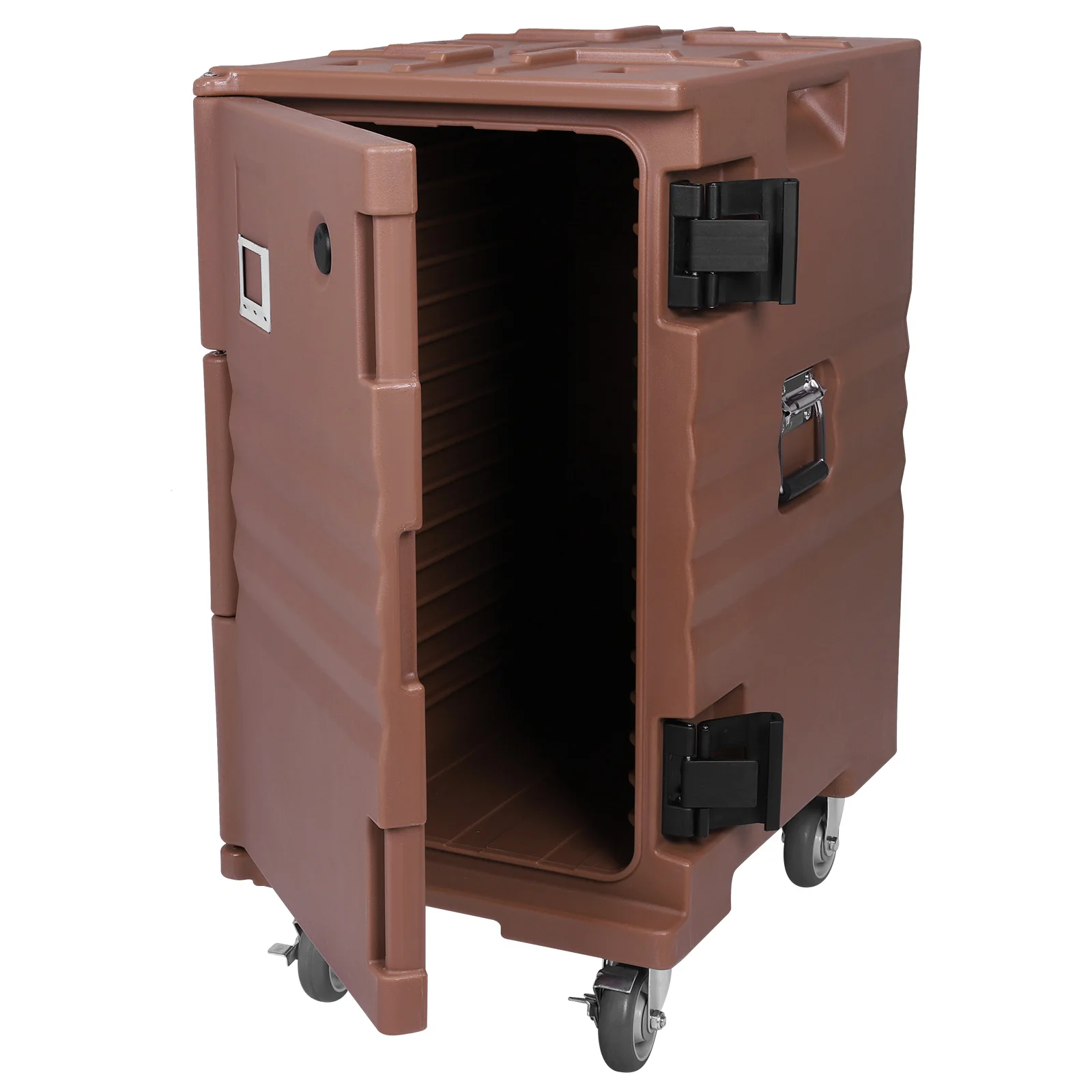 

118QT Insulated Food Pan Carrier Stackable Catering Dishbox with Wheels W/Handles for Catering Restaurant Canteen Family Party