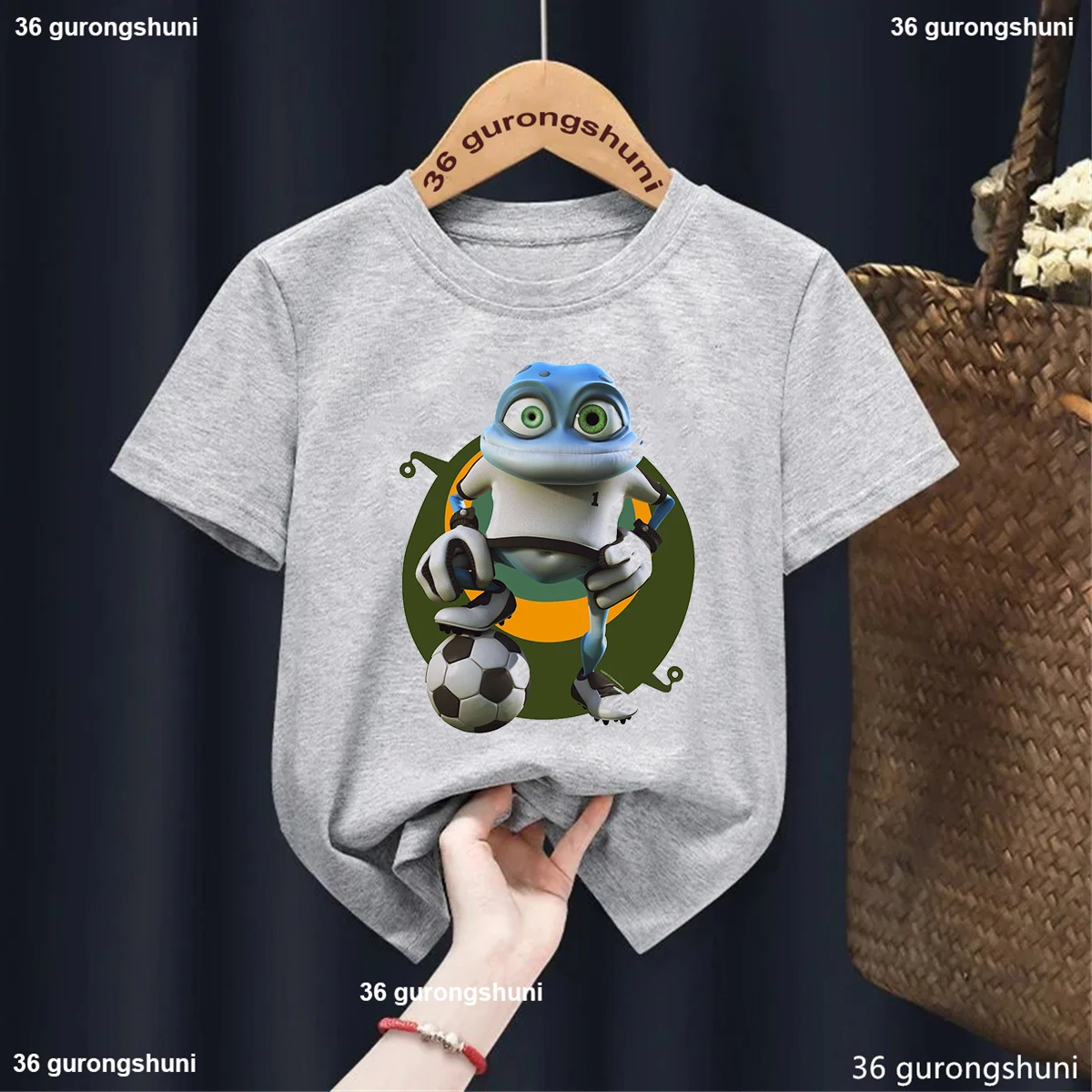 

Newly Boys/Girls t-Shirt Funny Crazy Frog Cartoon Print Tshirt Kids Fashion Trendy Boys Clothes White O-Neck Boy Shirt Top 1-13