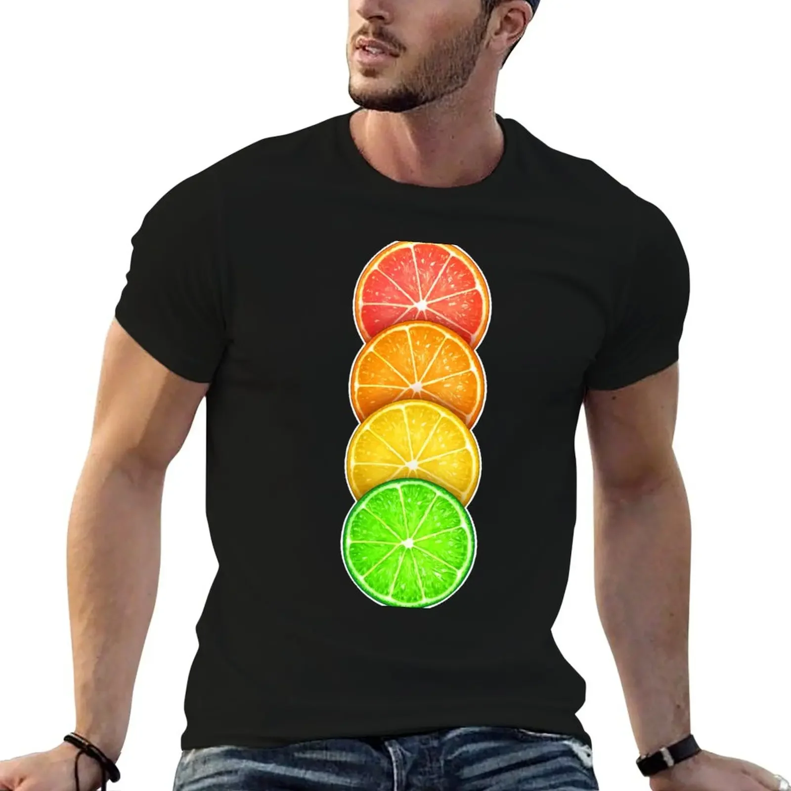 Tangy Citrus Fruit Scales T-Shirt vintage t shirts anime clothes tshirts for men