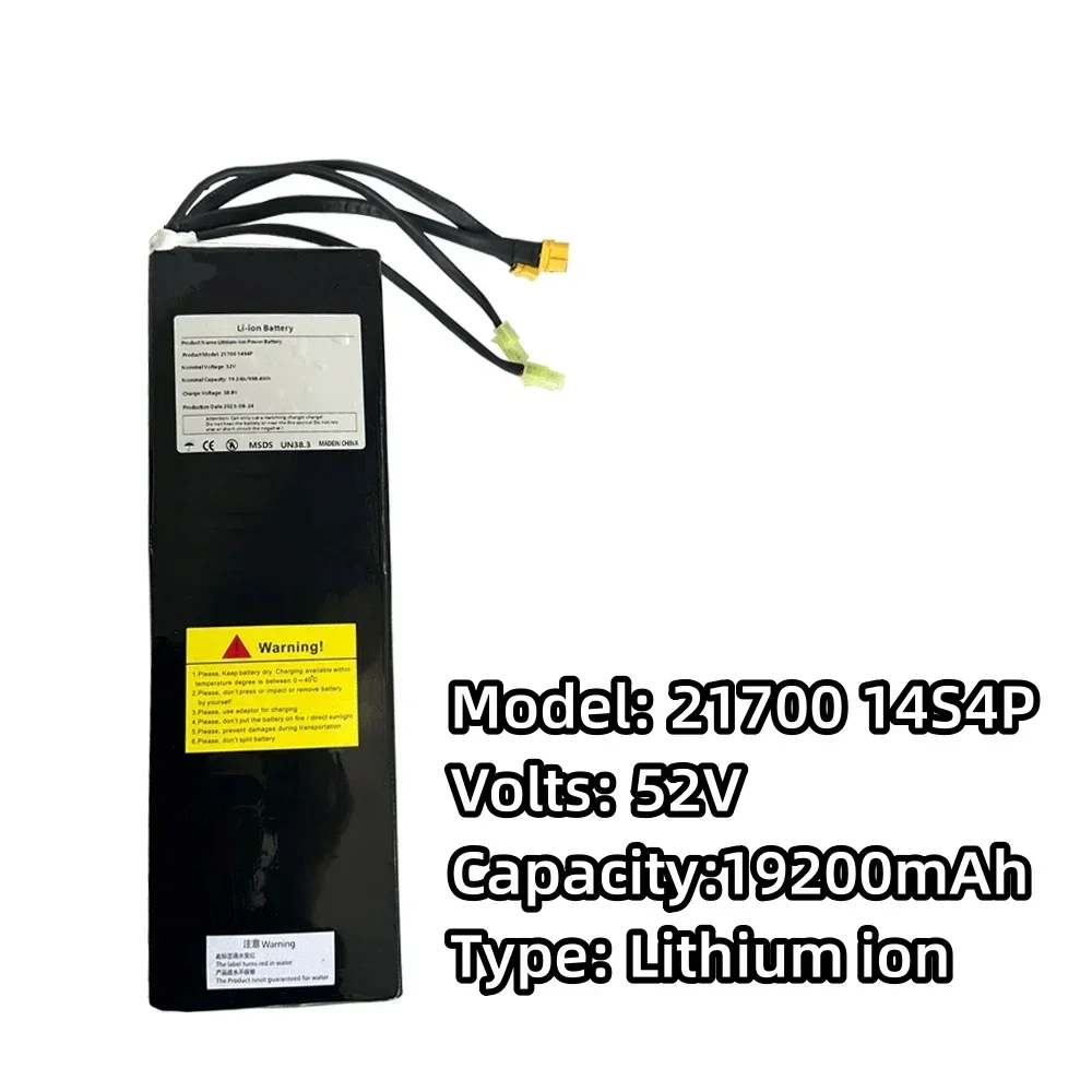 52V 19.2Ah 14S4P 21700 Li-ion Battery Pack Dual Port Fast Charging Suitable For Dual Drive Electric Scooters