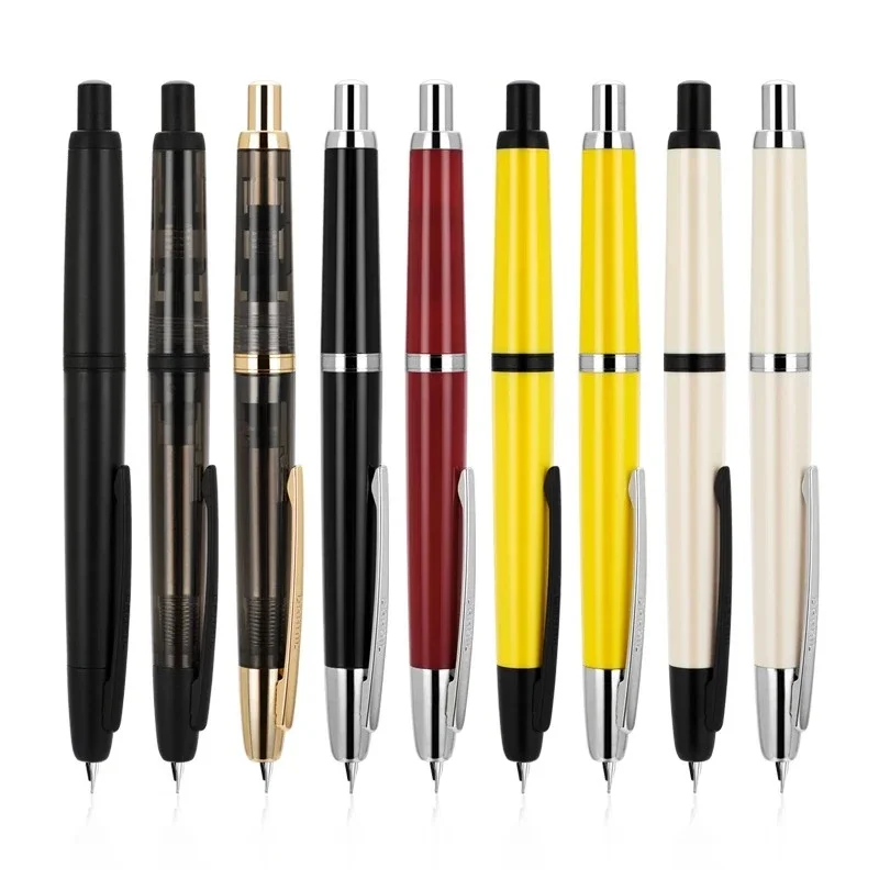 

Hot JINHAO 20 Press Retractable Fountain Pen EF/F Metal Writing Ink Pen With Converter School Office Supplies Stationery PK A1 A