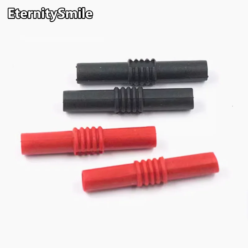 Extension Insulated Banana Plug Connector Coupler PVC Black+Red 4mm Banana Jack Socket Female to Female Adapter red black