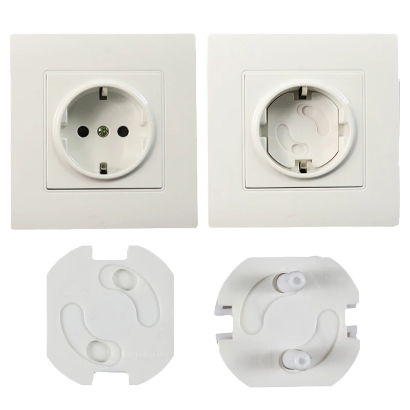 10pcs EU Power Socket Electrical Outlet Baby Kids Child Safety Guard Protection Anti Electric Shock Plugs Protector Rotate Cover