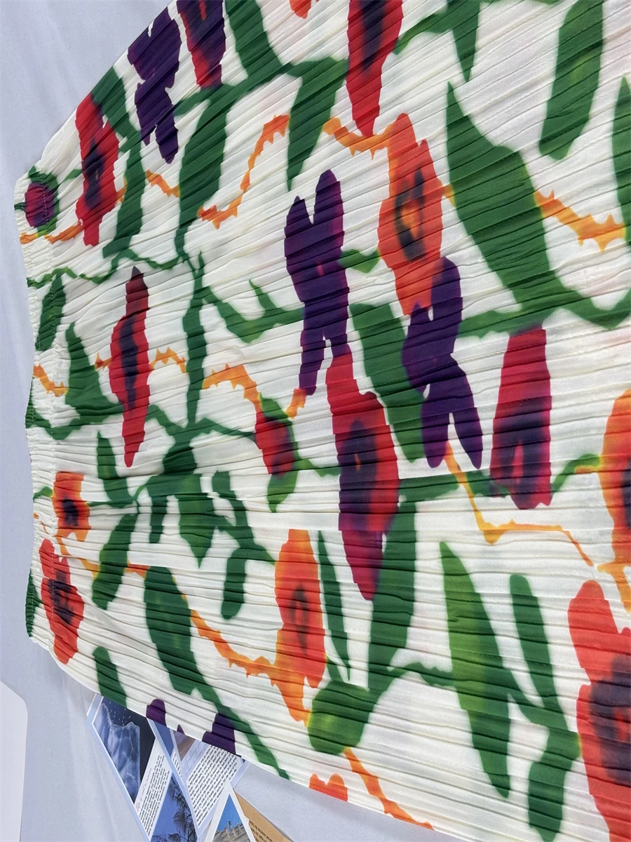 Saias femininas cintura alta estampa floral saia plissada design estético leve para festa de praia ou verão roupas diárias macias