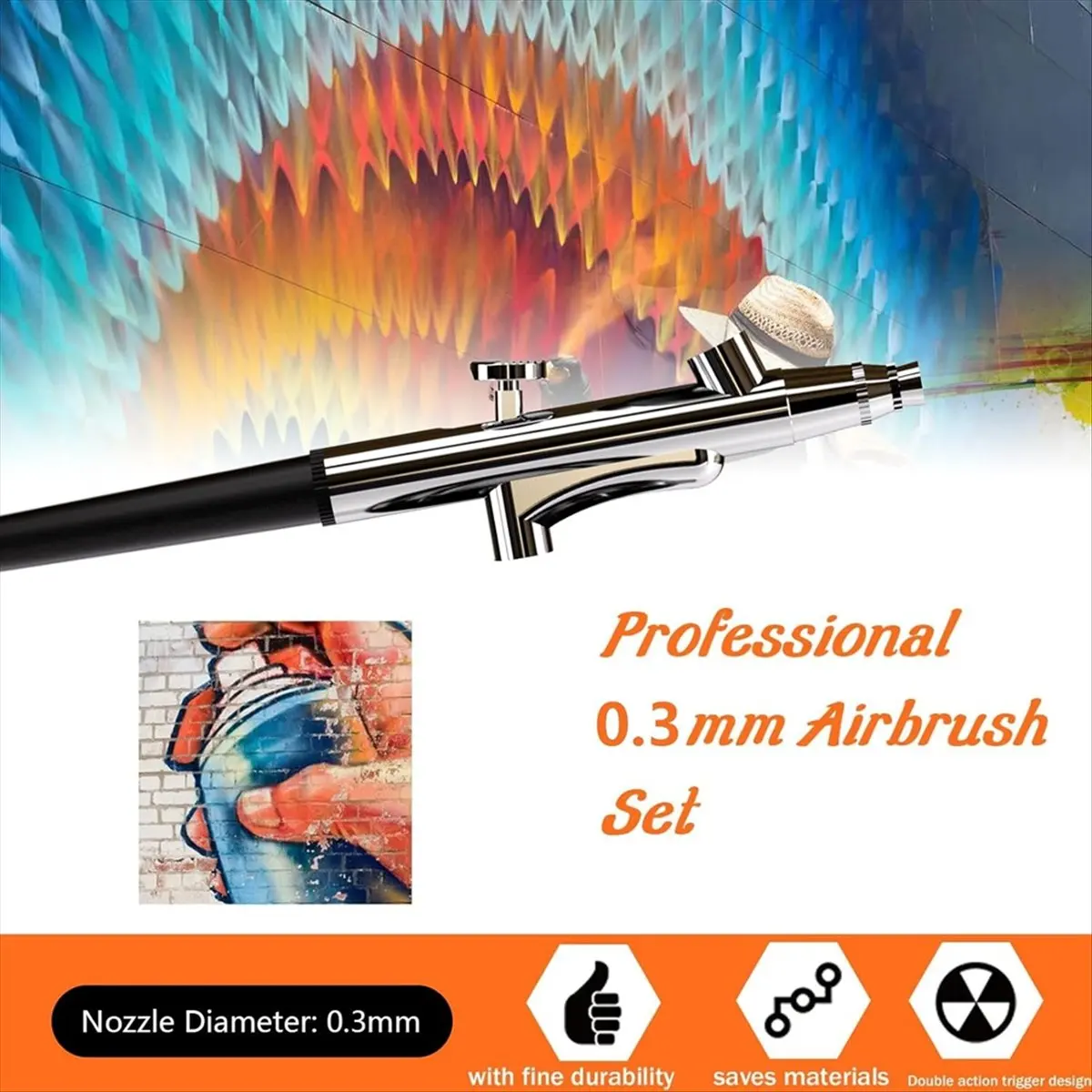ABNH Airbrush Kit Portable Airbrush Accessories Air Brush Kit 0.3 mm Needles Air Brush Set for Painting,Cake Decorating