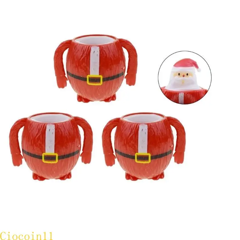 

Y1UB 3PCS Squeezable TPR Toy Cartoon Cartoon Christmas Squeeze Cup Cup Toy Decor