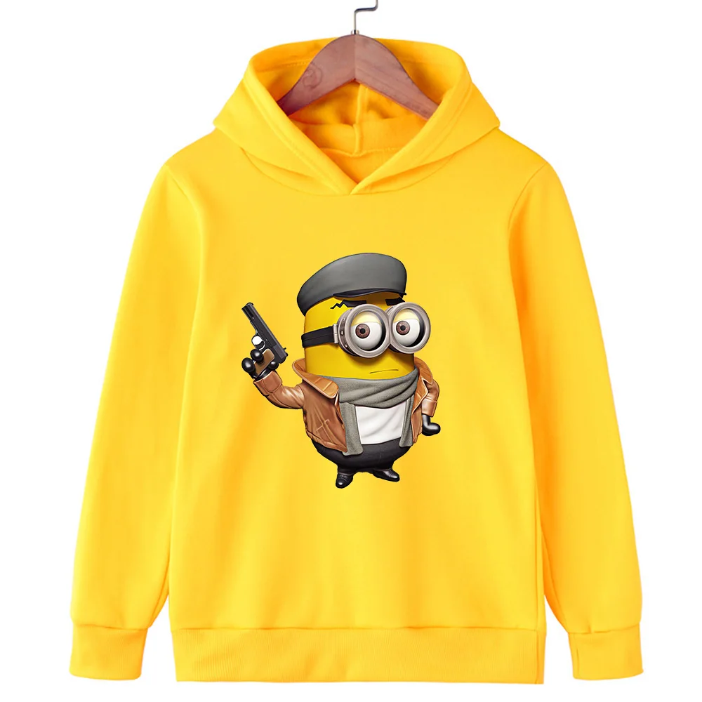 Kawaii Disney Minions Hot Selling Sweatshirt Pullover for Autumn and Winter Casual Top Y2K Fashion Children\'s Trendy Dressing