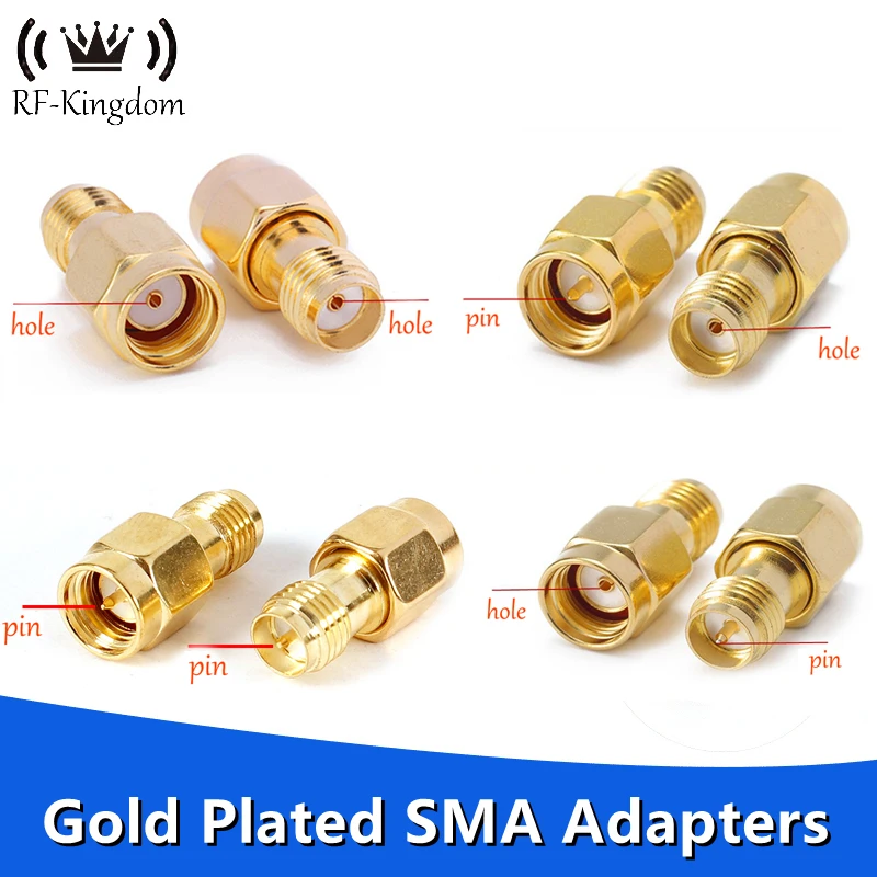 Adaptateur Coaxial RF, 2 pièces/lot, connecteur RP SMA mâle femelle à RP SMA mâle femelle