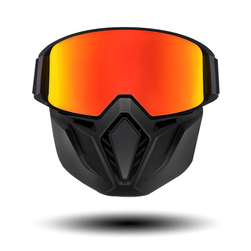 Gogle kolarskie wiatroszczelna z maską na usta ochrona UV jazda motocyklem okulary maski Motocross motocykl kask gogle maska