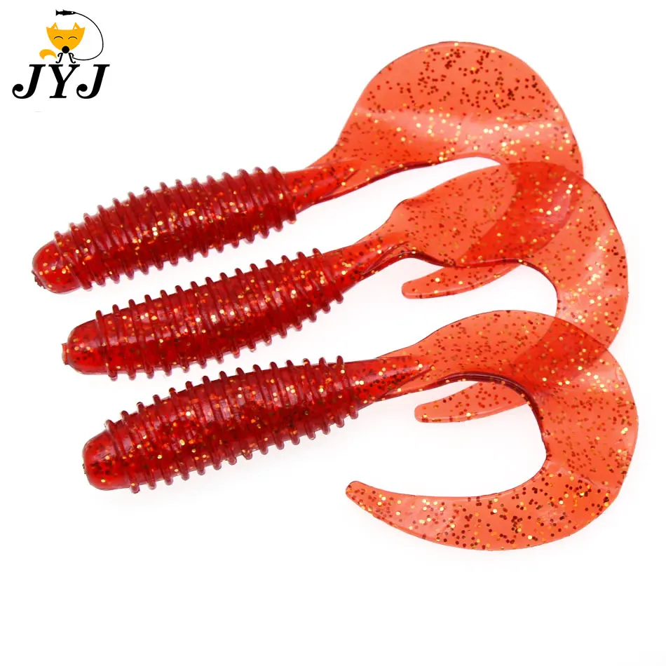 JYJ 10cm 8g big size fishing grub tail soft lure bait, artificial swimbait worms for big fish like pike and bass fishing tackle