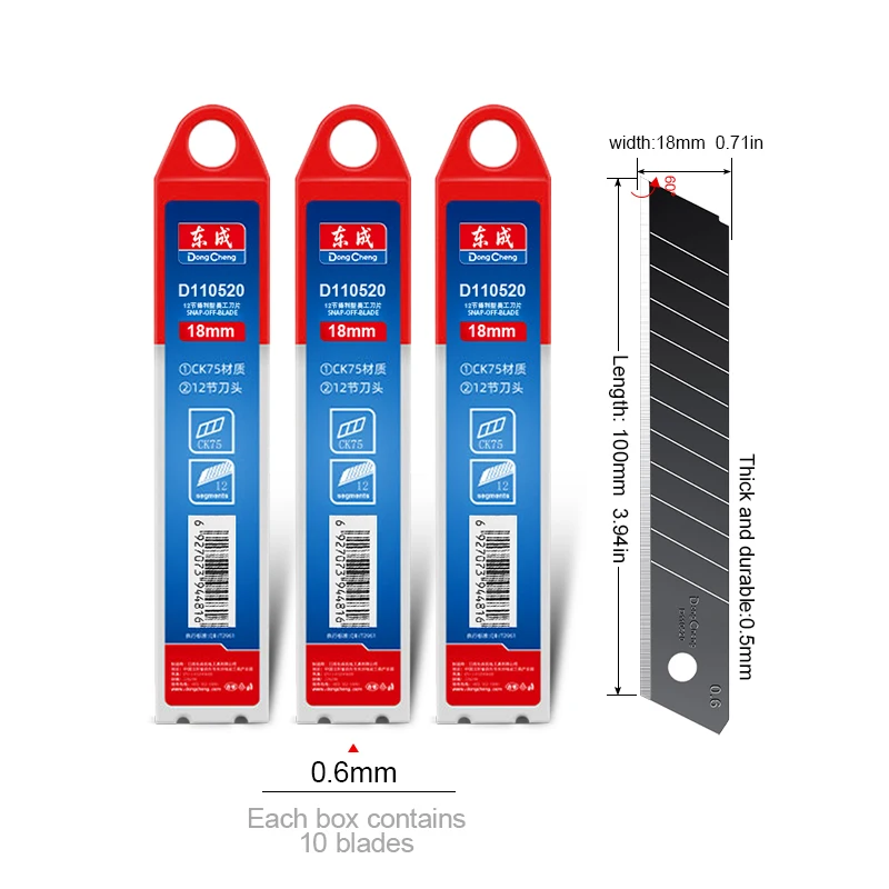 Zware utilitymes met aluminium handvat - Zwarte SK5-mes, geschikt voor 18mm messen, anti-reflecterende afwerking voor professioneel gebruik.