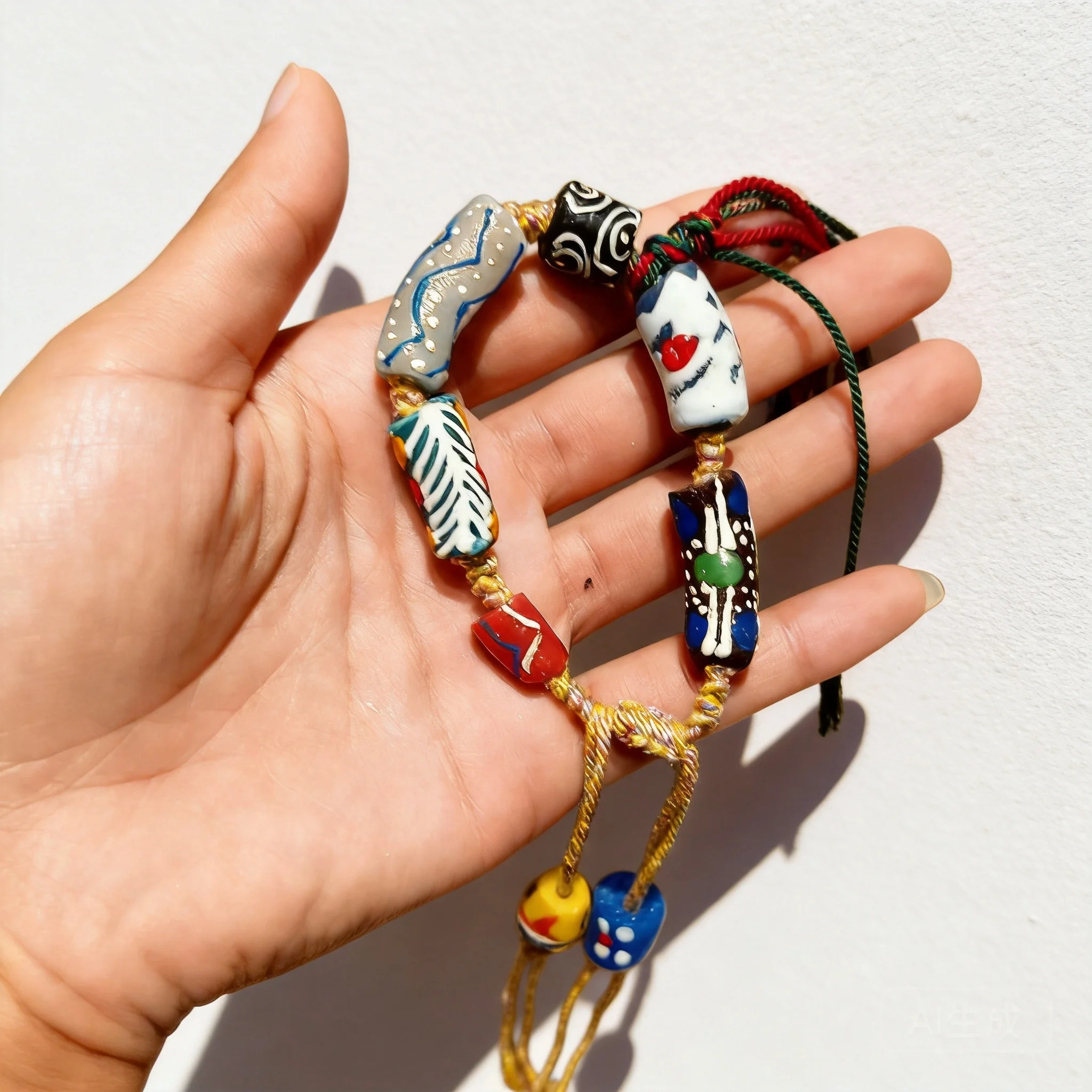 chinese-style-tibetan-hand-painted-colored-glaze-lucky-bracelet-retro-ethnic-weave-blessing-bracelet-for-women-men-bff-couple