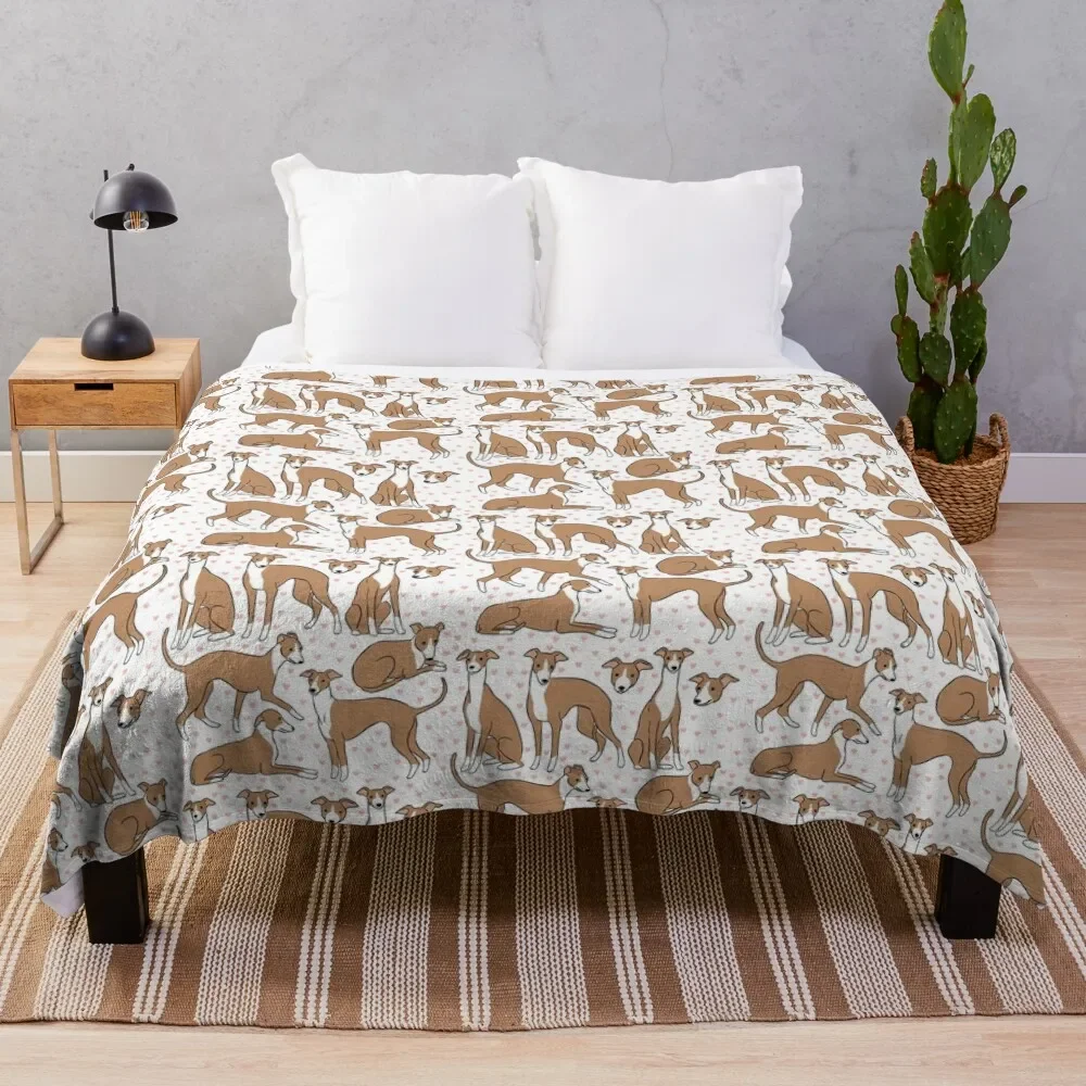 

Italian greyhound cute illustration pattern Throw Blanket Giant Sofa cosplay anime Polar Flannel Blankets